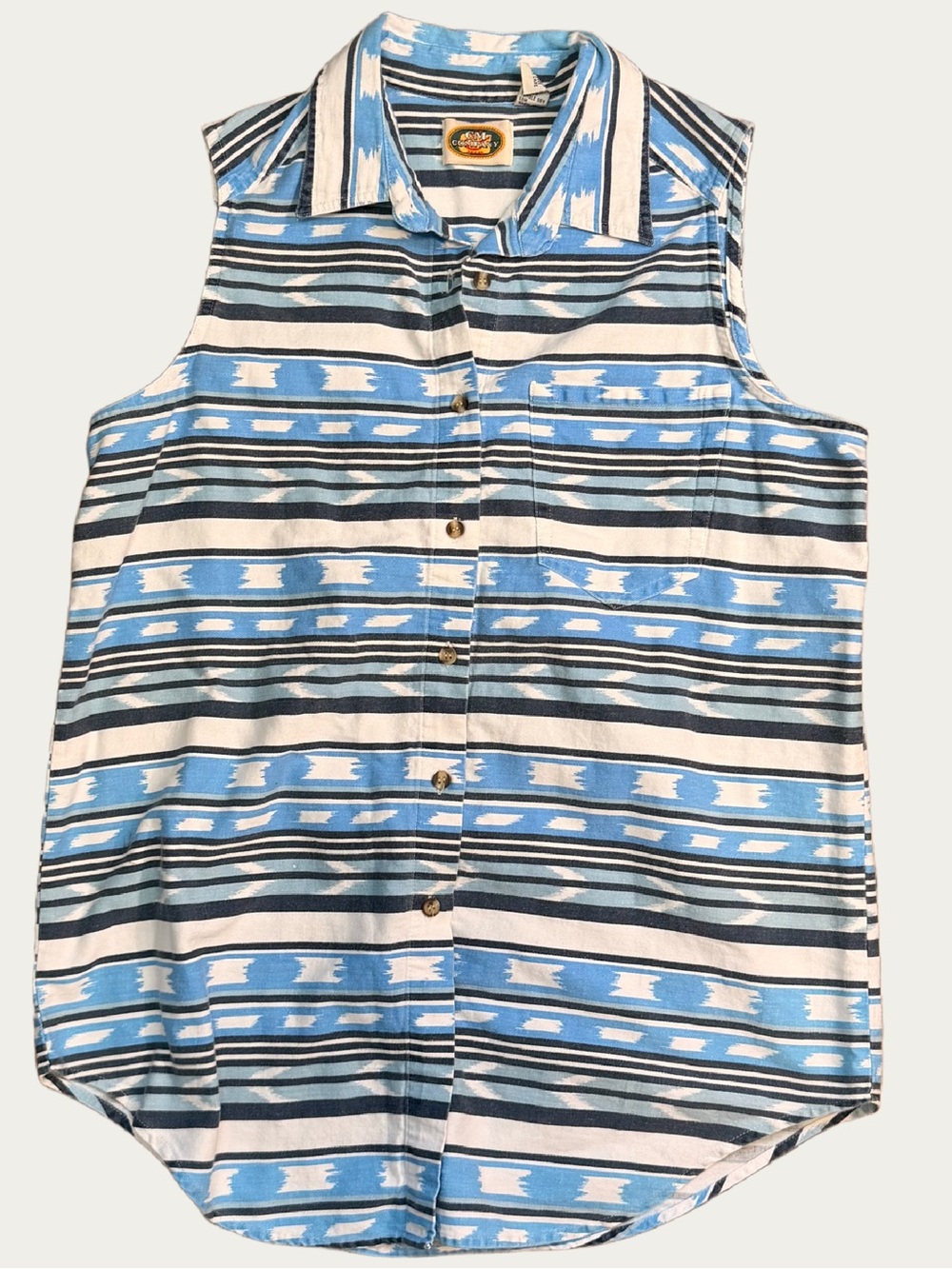 Y2K CM Company 90s Southwestern Geometric Button Up Tank Med